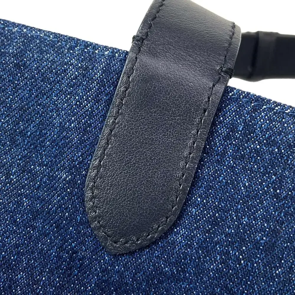 Christian Dior Toujours Bag Large Tote Bag Blue Dark Navy Jacquard Leather